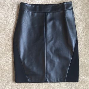 INC faux leather black skirt
